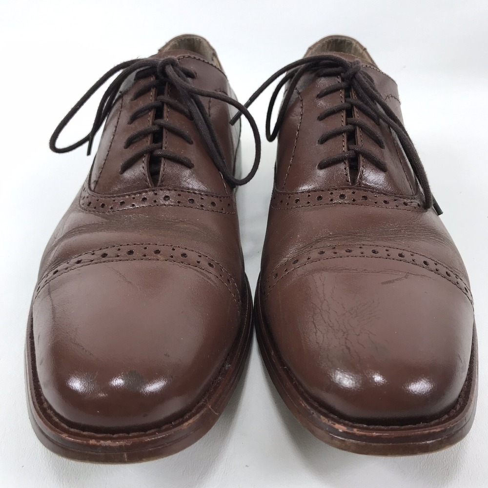 Bass Carnell Oxford Cap Toe Brown Shoes Mens Size 11.5M 70-10132 - Picture 2 of 9